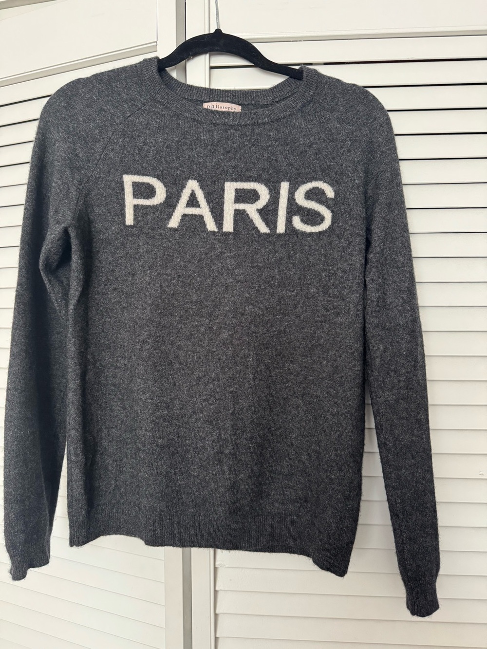 Philosophy Gray Cashmere Paris Sweater L